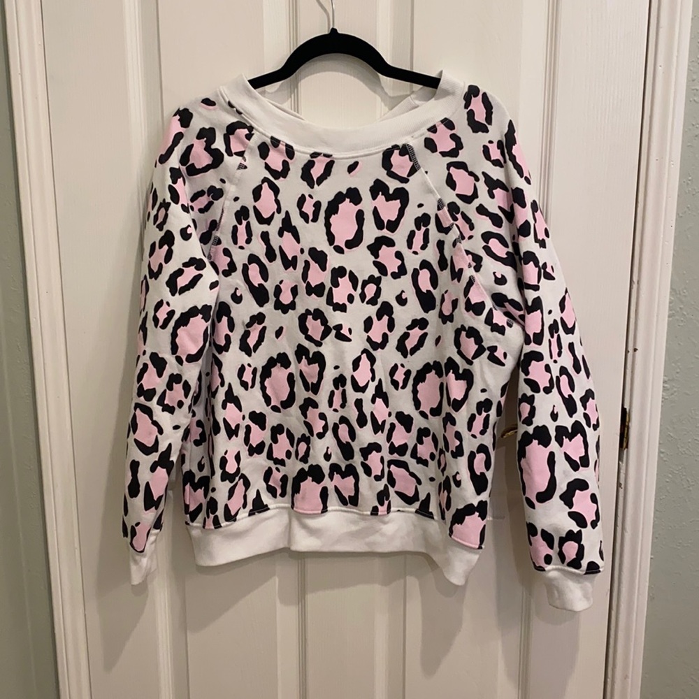Wild fox fleece pink cheetah print sweater